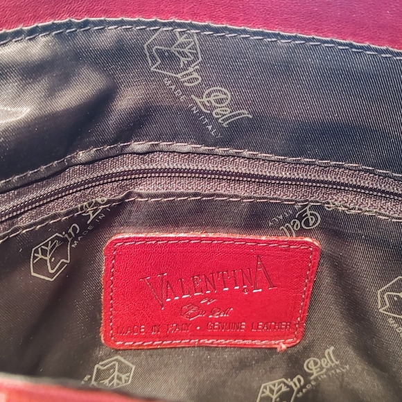 Valentina genuine red leather bag, made in Italy. Beautiful pre-owned purse. - Picture 8 of 16